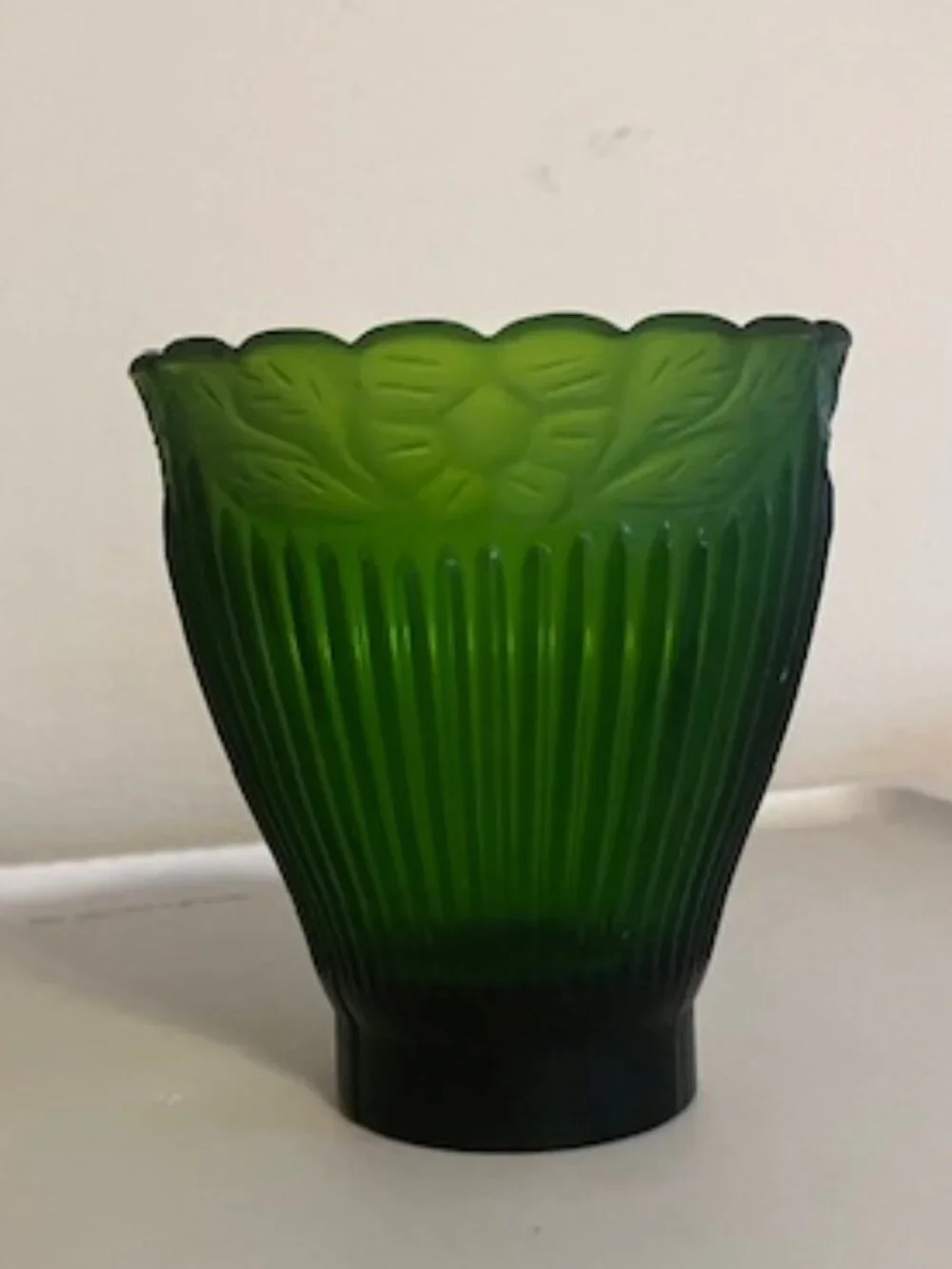 Vintage Green Glass Candy Dish or Vase